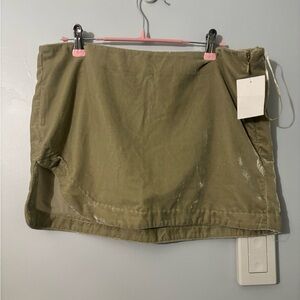 Free People sage green velour Mini Skirt